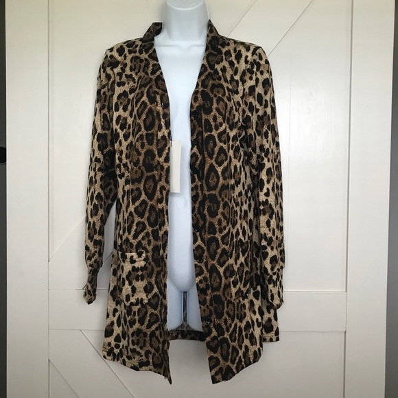 leopard long sleeve cardigan shirt - Picture 3 of 6